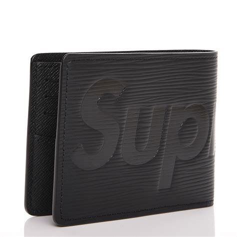 supreme louis vuitton wallet black|supreme wallet black and white.